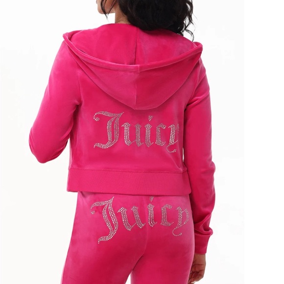 NWT ⚜️💖⚜️ JUICY COUTURE OG BIG BLING VELOUR ZIP-UP HOODIE PANTS SET - Picture 6 of 15